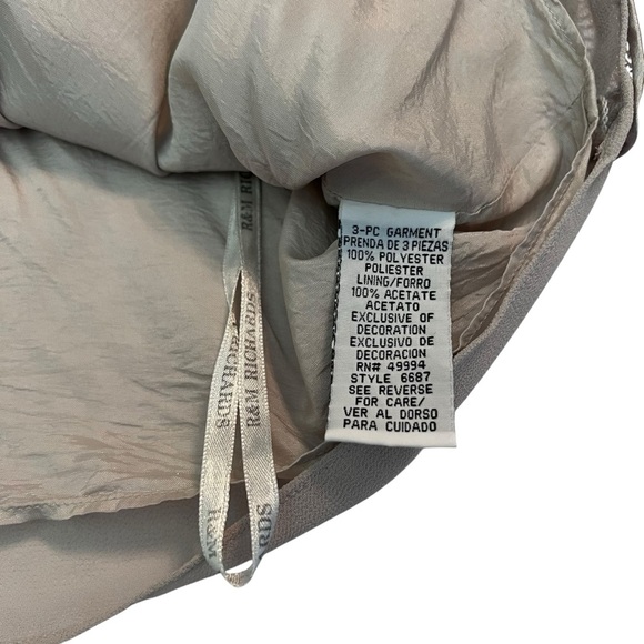 R&M Richards Beige Embroidered Mesh Top Sz 16 Boho Y2K Elegant Chic - Picture 5 of 7